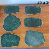 Bandeja Ágata Verde com Acabamento Dourado - 25 a 30cm